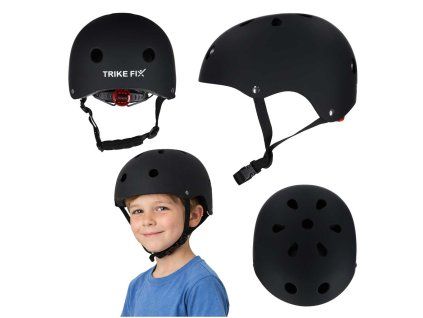 Kask rowerowy dla dziecka Trike Fix dzieciecy regulowany LED S 48 54cm czarny 184326
