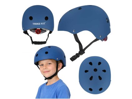 Dětská cyklistická helma Trike Fix LED 48-54 cm tmavě modrá