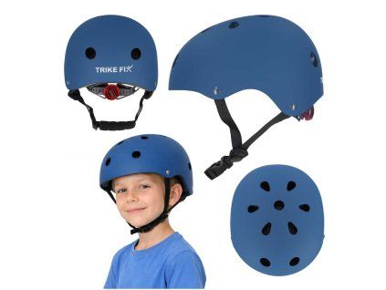 Kask rowerowy dla dziecka Trike Fix dzieciecy regulowany LED S 48 54cm granatowy 184322