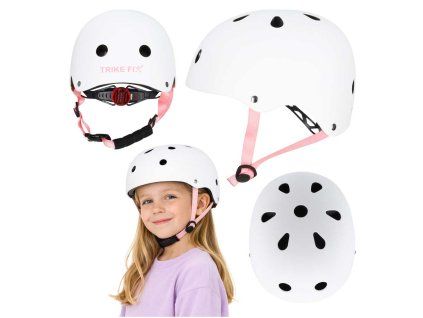 Kask rowerowy dla dziecka Trike Fix dzieciecy regulowany LED S 48 54cm bialy 184272