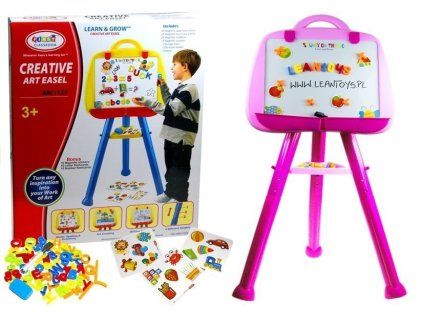 Stojací magnetická tabule s fixem s magnetem růžová