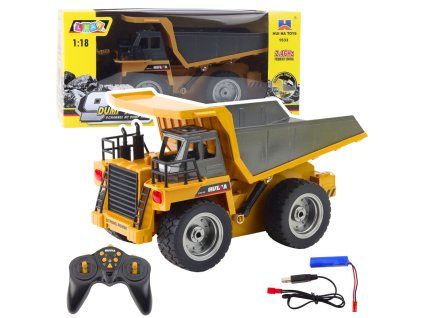 RC 9kanálová žlutá sklápěčka Huina 1:18