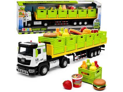 Bateriové zelené nákladní auto s potravinami měřítko 1:40