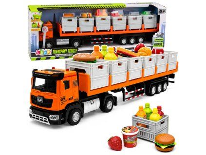 Nákladní auto transportní potravinářské bateriové oranžové měřítko 1:40