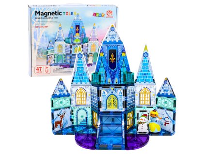 Magnetická stavebnice Zámek Ledové princezny modrá 47 dílků