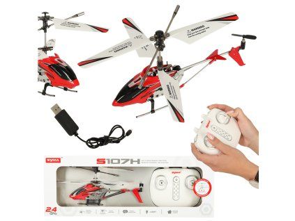 Červený RC vrtulník SYMA S107H 2.4GHz RTF