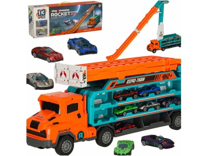 Autotransportér dráha skluzavka pro autíčka oranžový
