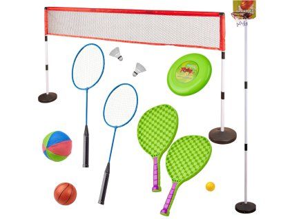 Zestaw sportowy 5w1 badminton koszykowka siatkowka tenis frisbee 161384