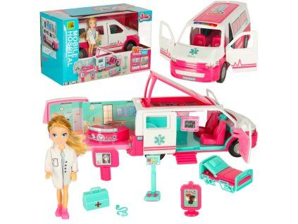 Karetka pogotowia ambulans mobilny szpital lalka akcesoria 173289