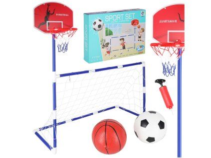 Fotbalová branka s basketbalovou deskou 2v1 2 míče pumpička