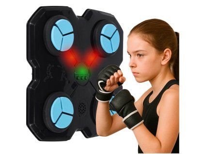 Tarcza bokserska treningowa na sciane trenazer muzyka LED USB rekawice 175386