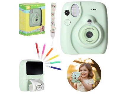 Dětský instantní digitální fotoaparát 16x náplně 8 GB zelený