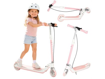 Hulajnoga dla dzieci TRIKE FIX dwukolowa LED skladana podwojne hamulce rozowa 186752