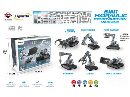Stavebnice stavebních strojů 6v1 Hydraulický pohon 223 dílů
