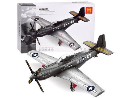 Technická stavebnice P-51 Mustang Fighter Bojový letoun 256 dílků