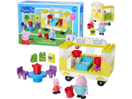Stavební kostky Karavan Prasátko Peppa tatínek 52 dílků