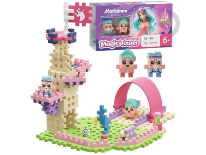 Kostky Marioinex mini vafle Princezna Kouzelná věž 80 dílků figurky
