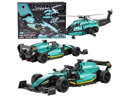 Technická stavebnice Formule 1 + Vrtulník 2v1 736 dílků