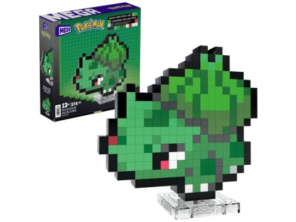 Stavebnice Mattel MEGA Pokémon Bulbasaur Pixel Art Retro 15 cm 374 dílků