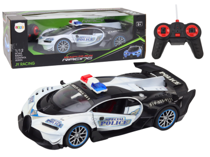 RC policejní auto 1:12 bílé