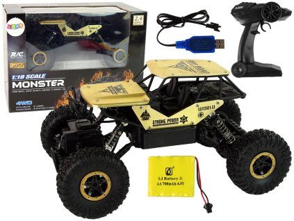 RC auto 1:18 Vysoká kola Plastové Černo-zlaté
