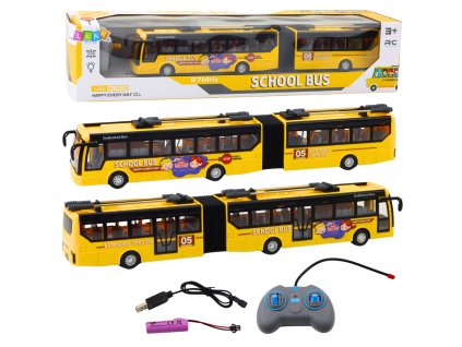RC model kloubový školní trolejbus dálkově ovládaný 1:32 žlutý