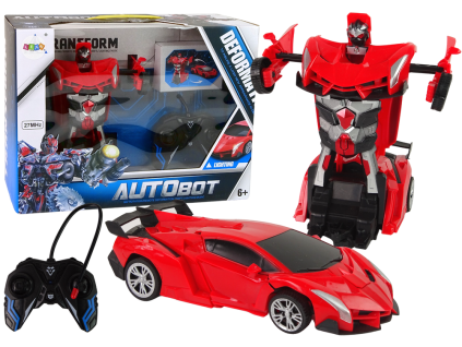 RC auto Auto Robot 2v1 dálkově ovládané Červené