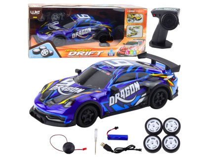 RC auto Sportovní Podsvícená karoserie Drift Modré