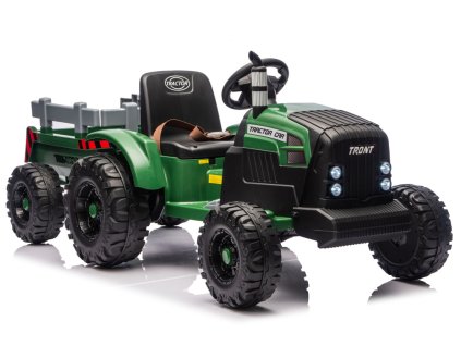 Elektrický traktor CH9959B s přívěsem 24 V Tmavě zelený