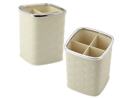 Organizér na štětce čtyři přihrádky 12 x 9,5 cm bílý