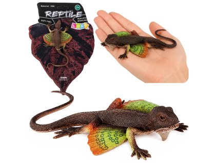 Gumová figurka ještěrka Agama blanitá roztažitelná 13 cm