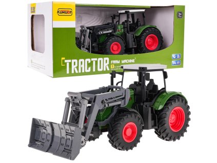 Zelený traktor se sklápěčem