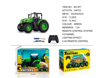 Zelený Traktor 1:24 s dálkovým ovládáním