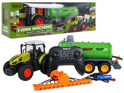 RC model Traktor s zelenou cisternou RC 1:24