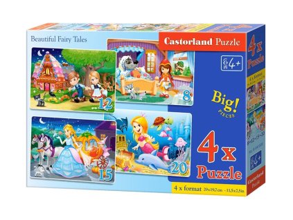 Puzzle Krásné pohádky 4 v 1 8 12 15 20 dílků