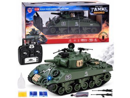 RC tank Sherman M4A3 střílející kouř zvuk