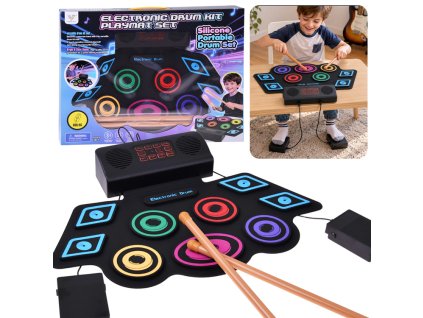 Elektronické bicí pro děti na podložce Ovládací panel + pedály