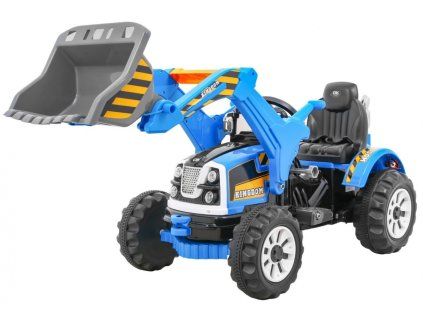 Elektrický traktor - s radlicí modrý