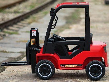 Tomido Dětský elektrický vysokozdvižný vozík červený 6