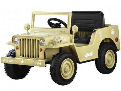 Elektrické autíčko Vojenské Willys + dálkové ovládání