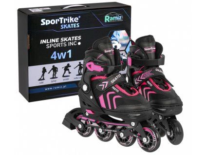 Kolečkové brusle Sport Trike 4v1 růžové 34-38