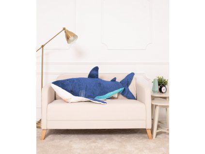 Velký plyšový žralok Adi modrý 130 cm