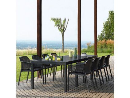 Rozkládací zahradní stůl Rio Antracite 85 x 140 / 210 x 76 cm NARDI