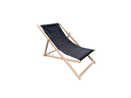 Černé dřevěné polohovací zahradní lehátko Classic PATIO