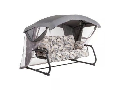 Zahradní houpačka Ravenna Lux Black Edition s moskytiérou a s bočními stolky G057-06PB PATIO