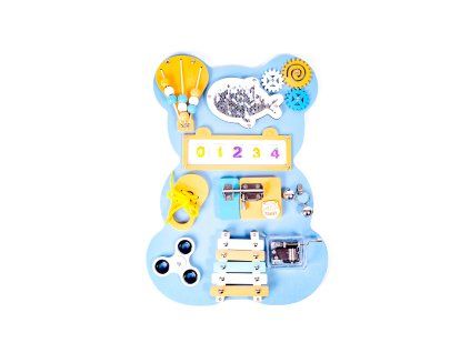 Aga4Kids Montessori dřevěná tabule Medvěd Modrý