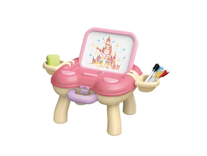 Aga4Kids Dětská tabule se stolečkem Růžová