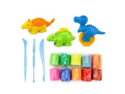 Aga4Kids Plastelína 10ks + příslušenství Dinosauři
