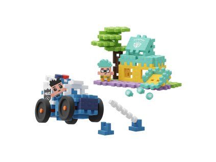 Marioinex MINI WAFFLE Policejní auto a zlatnictví 80ks
