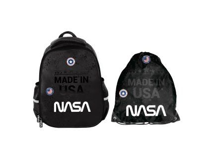 Paso Školní set dvoukomorový batoh + vak na záda Nasa